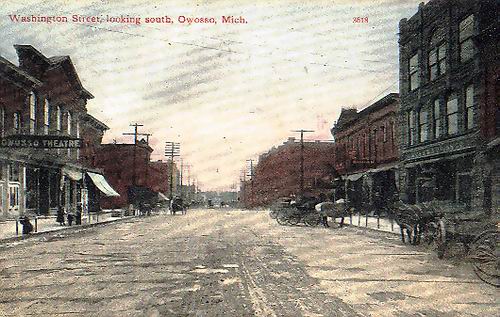 Owosso Theatre - Old Post Card View